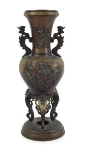 A Japanese bronze vase, Meiji period, 19th century, ​32cm high