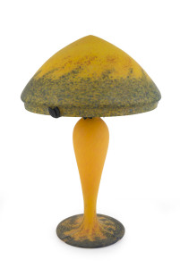 A French Art Nouveau style glass table lamp and shade, late 20th century, signed "Art De Frances", ​58cm high