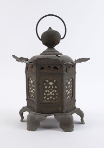 A Japanese dark lantern, copper and brass, 19th/20th century, ​35cm high