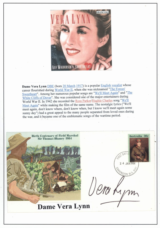 FEMALE ENTERTAINERS & MUSICIANS: autographs of 1930s-2000s era performers usually on photographs/images or on piece, comprising Gracie Fields, Vera Lynn (on philatelic cover), opera singer June Bronhill, actress, comedienne & singer Carol Burnett, "The Su