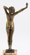 PAUL PHILIPPE (1870 - 1930), "Awakening", cast bronze on a marble base, circa 1925, signed "Philippe" rear of base plate, 47cm including base. - 4