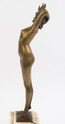 PAUL PHILIPPE (1870 - 1930), "Awakening", cast bronze on a marble base, circa 1925, signed "Philippe" rear of base plate, 47cm including base. - 5