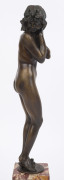 CLAIRE COLINET (1880 - 1950), Darling, circa 1920, bronze on a marble base, signed "Cl. J.R. Colinet", foundry seal inset in base "MHM", ​36cm (48cm with base). - 3