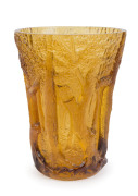 An amber glass "Forest" vase, circa 1930, ​26cm high