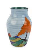 CLARICE CLIFF "Isis" English Art Deco ceramic vase, circa 1930, stamped "Hand Painted Bizarre by Clarice Cliff, Newport Pottery, England, Caprice, Isis", 25cm high