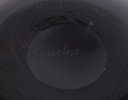 CENEDESE Murano glass vase with orange swirling design, engraved "Cenedese", 15cm high, 20cm wide - 2