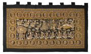 An impressive antique Burmese kalaga, 19th/20th century, 200 x 360cm