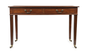 George III English mahogany two drawer desk, 18th century, 74cm high, 126cm wide, 60cm deep