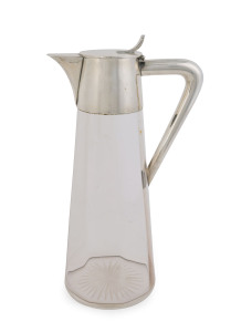 An Austro-Hungarian silver mounted glass wine jug, circa 1900,27.5cm high.