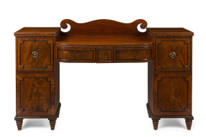 A Scottish Regency mahogany sideboard, circa 1820, 115cm high, 187cm wide, 55cm deep