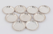 Set of 10 Danish (830) silver wine coasters by Carl M. Cohr, 20th century, 9.5cm diameter, 360 grams
