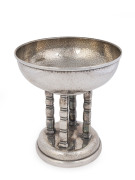 A German Art Deco silver plated compote, early 20th century, stamped "Germany" with maker's monogram, ​22cm high, 20cm diameter