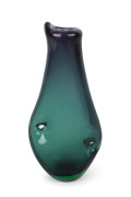 VENINI "Forato" Murano glass vase by Fulvio Bianconi, in green and purple, circa 1950s, 34cm high