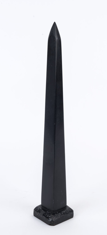 An Egyptian style black basalt obelisk, 19th century, 41cm high