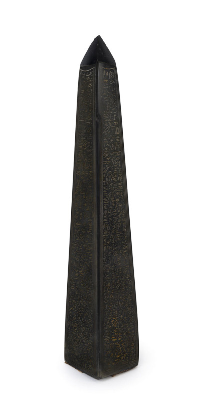 An Egyptian style engraved obelisk, 19th century, 45cm high
