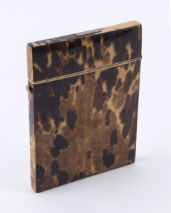 An antique tortoiseshell card case, 19th century, 10.5 x 8cm