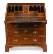 A fine English walnut bureau, handsomely fitted interior with compartments and drawers, mid to late 18th century, 104cm high, 89cm wide, 51cm deep - 2