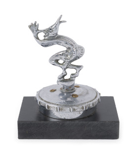 A French Art Deco chrome plated car mascot in the form a devil, circa 1930. 10.5cm high.