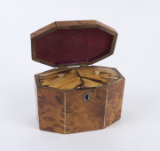 An English Georgian tortoiseshell tea caddy with twin compartments, circa 1810, ​13cm high, 17cm wide, 11cm deep - 2