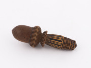 A Georgian treen ware needle and thimble case, circa 1800, ​9cm high - 2