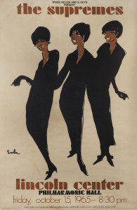 JOSEPH EULA (1925 - 2004), The Supremes, Lincoln Center, Philharmonic Hall, Friday October 15, 1965, lithograph in colours, signed in the plate at lower left,