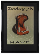 SVEN BRASCH (1886-1970) ZOOLOGISK HAVE, 1924 The Hippopotamus, printed by Sylvester Hvid, Copenhagen , 79 x 55cm (sight); (framed & glazed, 108.5 x 79cm overall). - 2