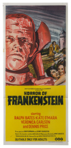 HORROR & FANTASY: 1960s-70s daybill posters, all Australian printers/publishers: "The Incredible 2 Headed Transplant", "The Legend of the 7 Golden Vampires", "Jesse James meets Frankenstein's Daughter", "The Black Belly of the Tarantula", "Frankenstein Me