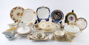 Assorted antique and vintage English porcelain table ware, tureens, platters and jugs, (17 items).