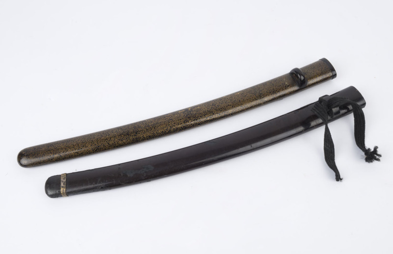 Two Japanese tanto scabbards, Meiji period or earlier, ​48cm and 49cm long