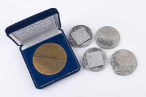 MEDALLIONS: Royal Flying Doctor Service medallion by Michael Meszaros recognising the work of John Flynn founder of the RFDSofA, in original presentation case; also two K.G. Luke 1970-71 bowls medallions, one for the 1970 Jeffrey Classic (Geelong), plus t