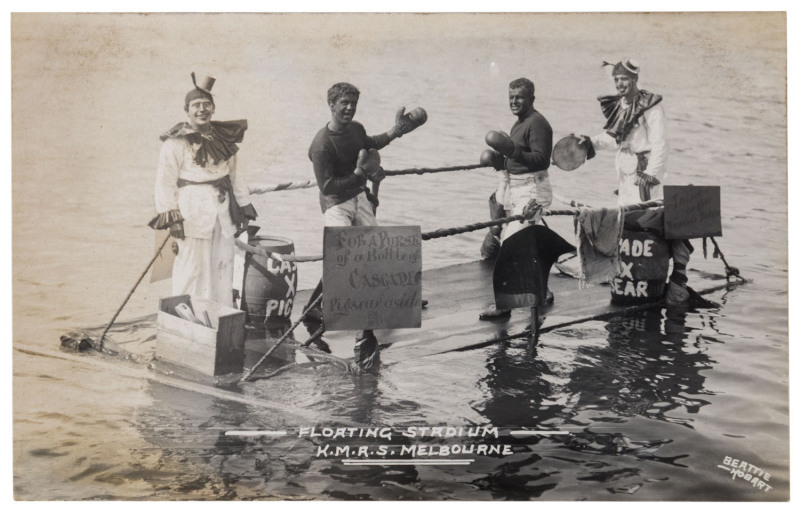 HMAS MELBOURNE: Collection of WWI era real-photo postcards (plus a few photographs) taken by crew members, mostly whilst the HMAS Melbourne was deployed in the Caribbean, many are annotated and dated on the reverse, stating where the images were taken and