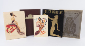 PROGRAMMES, ETC.: "Theatre de Monte-Carlo 1925 Programme Officieal de la season d'Opera", "Folies Bergere" (circa 1961), Latin Quarter, and "The Elks National Memorial" book, 1931. (5 items).