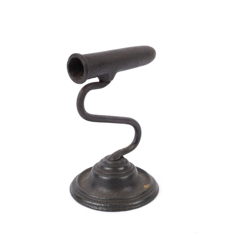 A goffering iron stand, stamped "10", 19th century, ​17cm high