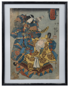 KUNIYOCHI (1797-1862), two Japanese woodblock prints, Edo period, 19th century, ​35 x 24cm