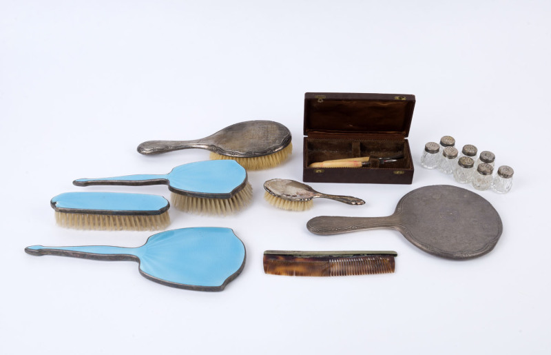 Assorted vanity ware and condiments, (14 items), 20th century.