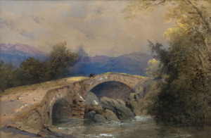 JOHN CALLOW (1822 - 1878), The Old Stone Bridge, watercolour,