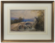 JOHN CALLOW (1822 - 1878), The Old Stone Bridge, watercolour, - 2