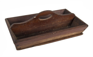 A Colonial Australian cedar cutlery tray, 19th century, 39cm across