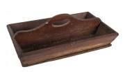 A Colonial Australian cedar cutlery tray, 19th century, 39cm across