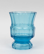MOSER Bohemian blue art glass vase designed by JOSEF HOFFMANN, early 20th century, ​18.5cm high, 14.5cm wide