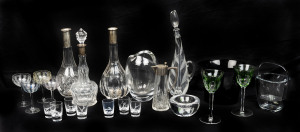 Assorted Continental glassware including decanters, Austrian purple glass vase, ice buckets, vases etc. (22 items), 20th century, the largest 38cm high