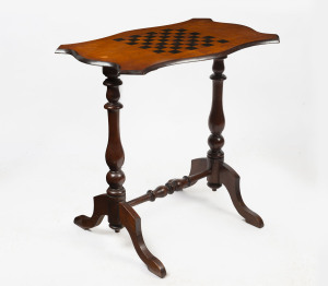 An Australian Colonial games top table, kauri pine, 19th century, ​71cm high, 76cm wide, 46cm deep