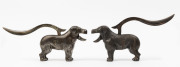 A pair of English cast metal novelty dog nut crackers, circa 1880, 23 cm long