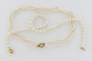 Two freshwater pearl necklace chokers, late 20th century, ​40cm long