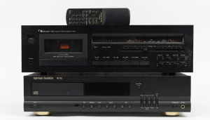 Harman/Kardon HD 740 compact disc player with remote control along with a Nakamichi 482 Discrete Head Cassette Deck mid 1990's, (2 items), the cassette player 12cm high, 45cm wide, 28cm deep.
