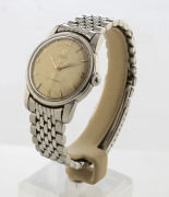 OMEGA "Seamaster", gentleman's wristwatch with automatic movement, off white dial with baton and Arabic numerals in a steel case and wrist band, with original "OMEGA" display stand, circa 1965 - 3