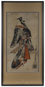 KAIGETSUDO ANCHI (1671-1716), Courtesan, woodblock print, signed and titled in plate, ​55 x 29cm