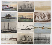 SHIPS & SHIPPING 1900s -1990s postcards and photographs many featuring ships in Tasmanian waters with postcards including Marshall Studios (Devonport) images of SS Warrego (1905) & the ketch 'S.M.H.T.' (1908), also 1909 image of "W. Holyman & Sons SS Mon