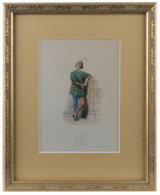 A set of four antique fashion prints in gilt frames, 19th century, 40 x 33cm overall - 3