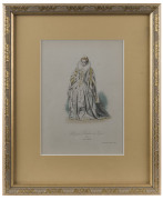 A set of four antique fashion prints in gilt frames, 19th century, 40 x 33cm overall - 4